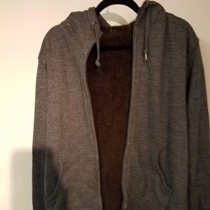 Uniqlo Fuzzy-lined Hoodie - Brown